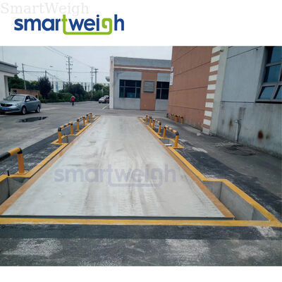 Buen precio Sistema electrónico de pesaje de camión de 200T con rieles de seguridad incorporados en línea